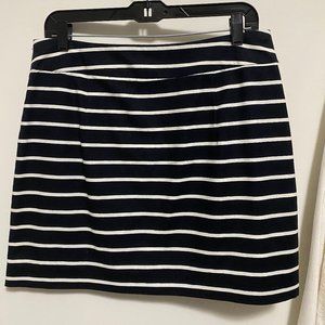 Blue & White Striped A-Line Mini Skirt